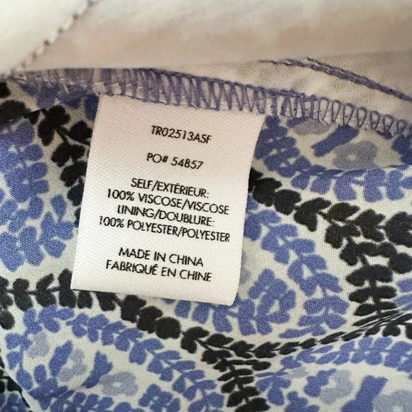 Derek Lam 10 Crosby Cassia Printed Tassel Hem Dress Boho Blue Size 6 - Picture 13 of 13